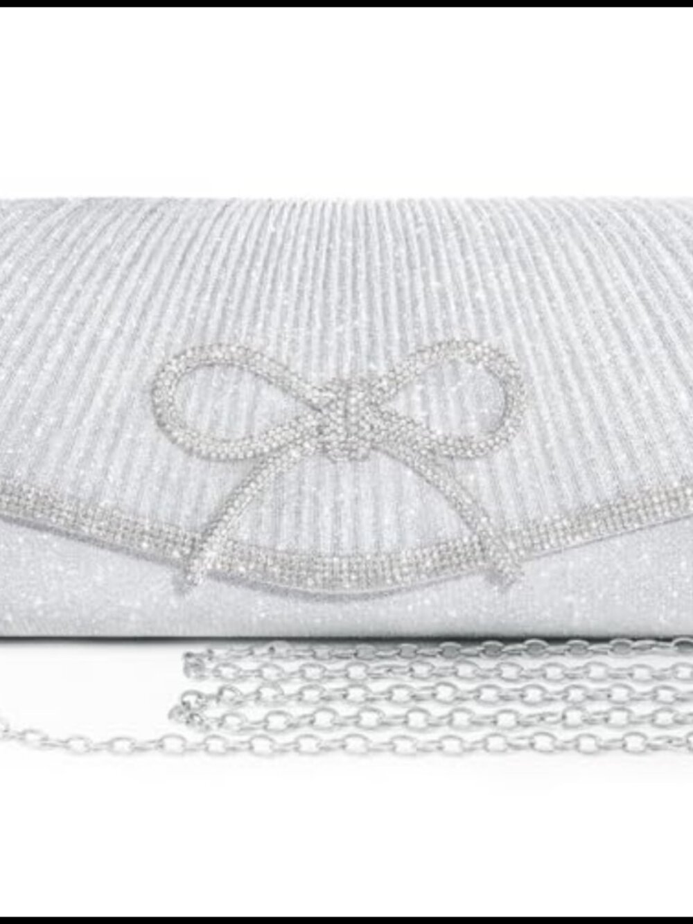 Rhinestone Bow Glitter Evening Clutch Crossbody Wedding Party Bag